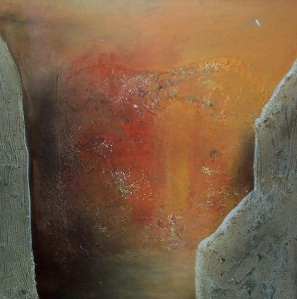 Alex Arnold - Landschaft II (2000). Acryl auf Hartfaserplatte.